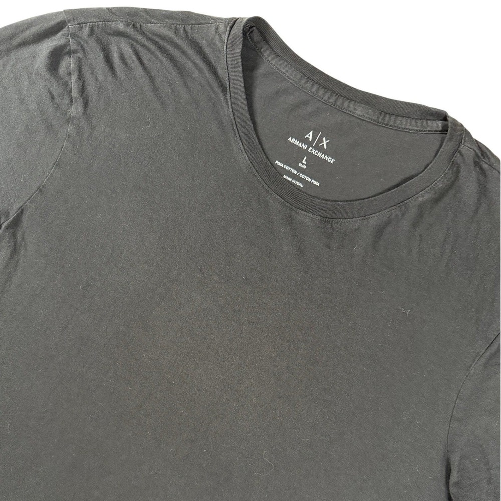 Armani Exchange Pima Cotton Slim Fit Tee Designer Black Mens Large